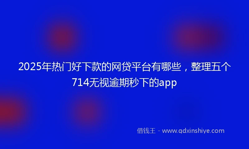 2025年热门好下款的网贷平台有哪些，整理五个714无视逾期秒下的app