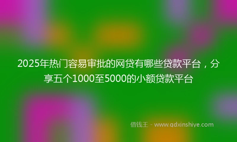 2025年热门容易审批的网贷有哪些贷款平台，分享五个1000至5000的小额贷款平台