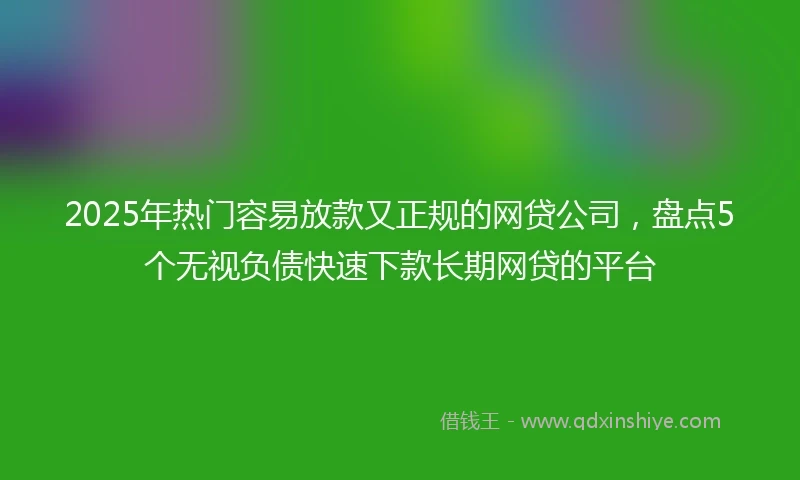 2025年热门容易放款又正规的网贷公司，盘点5个无视负债快速下款长期网贷的平台