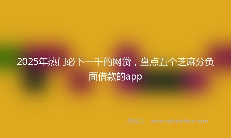 2025年热门必下一千的网贷，盘点五个芝麻分负面借款的app