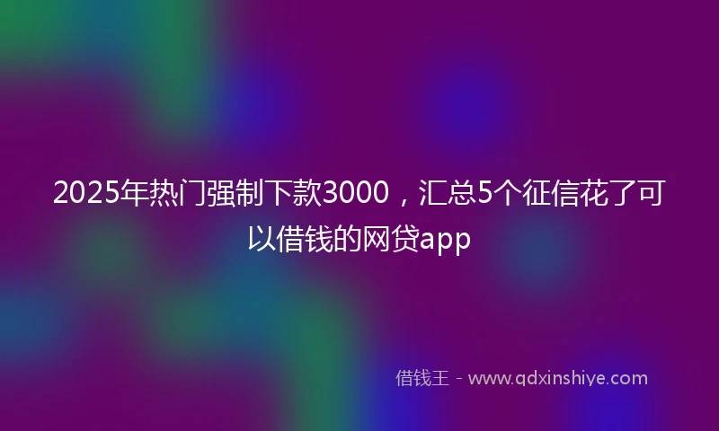 2025年热门强制下款3000，汇总5个征信花了可以借钱的网贷app