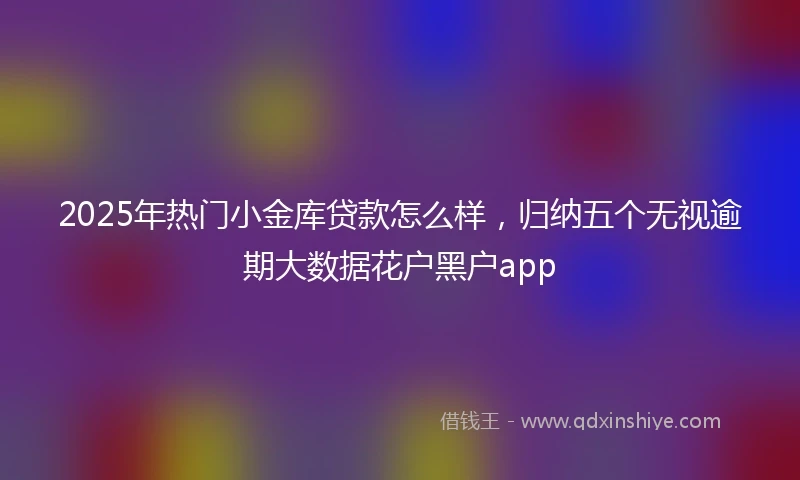 2025年热门小金库贷款怎么样，归纳五个无视逾期大数据花户黑户app