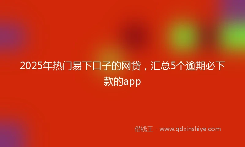 2025年热门易下口子的网贷，汇总5个逾期必下款的app
