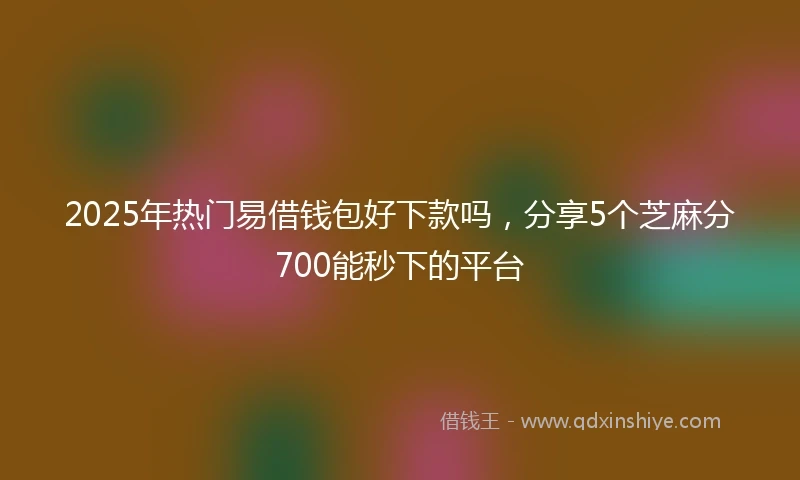 2025年热门易借钱包好下款吗，分享5个芝麻分700能秒下的平台