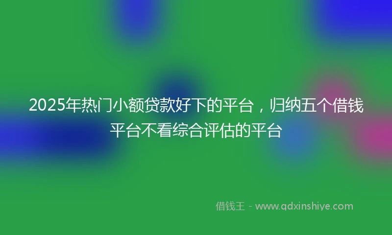 2025年热门小额贷款好下的平台，归纳五个借钱平台不看综合评估的平台