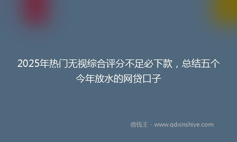2025年热门无视综合评分不足必下款，总结五个今年放水的网贷口子
