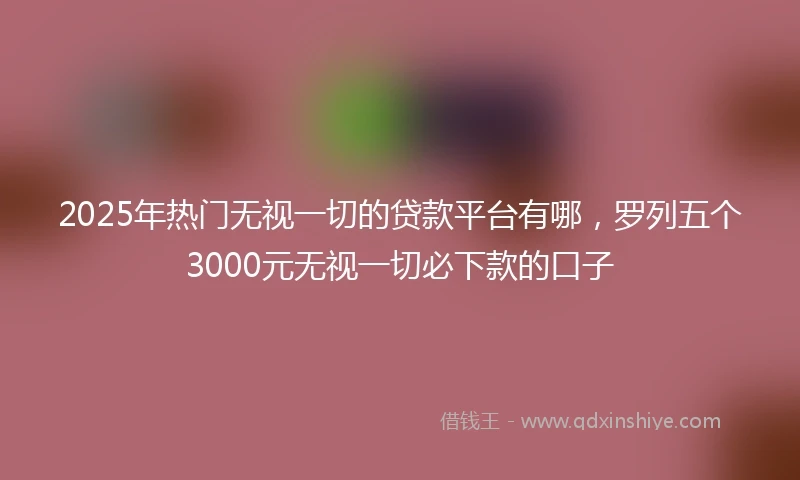 2025年热门无视一切的贷款平台有哪，罗列五个3000元无视一切必下款的口子