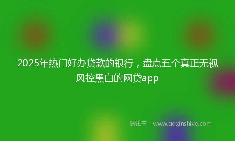 2025年热门好办贷款的银行，盘点五个真正无视风控黑白的网贷app