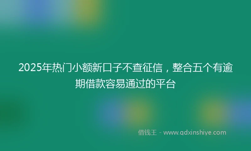 2025年热门小额新口子不查征信，整合五个有逾期借款容易通过的平台