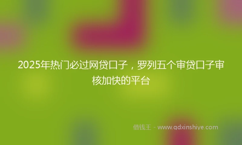 2025年热门必过网贷口子，罗列五个审贷口子审核加快的平台
