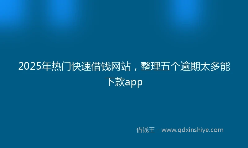 2025年热门快速借钱网站，整理五个逾期太多能下款app