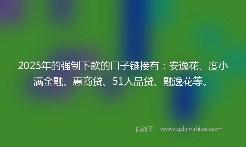 2025年的强制下款的口子链接有：安逸花、度小满金融、惠商贷、51人品贷、融逸花等。