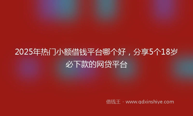 2025年热门小额借钱平台哪个好，分享5个18岁必下款的网贷平台