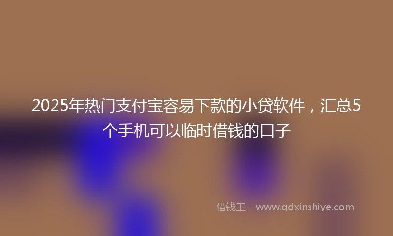 2025年热门支付宝容易下款的小贷软件，汇总5个手机可以临时借钱的口子