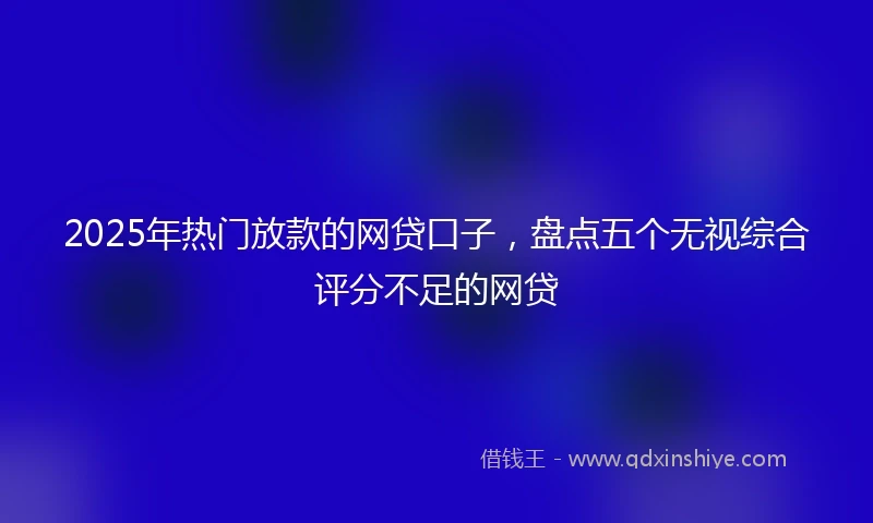 2025年热门放款的网贷口子，盘点五个无视综合评分不足的网贷
