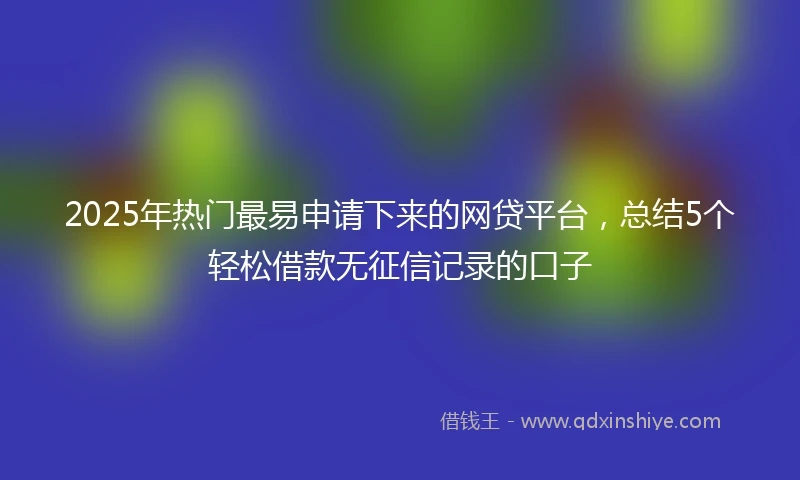 2025年热门最易申请下来的网贷平台，总结5个轻松借款无征信记录的口子