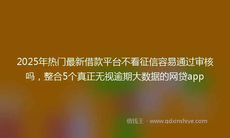 2025年热门最新借款平台不看征信容易通过审核吗，整合5个真正无视逾期大数据的网贷app
