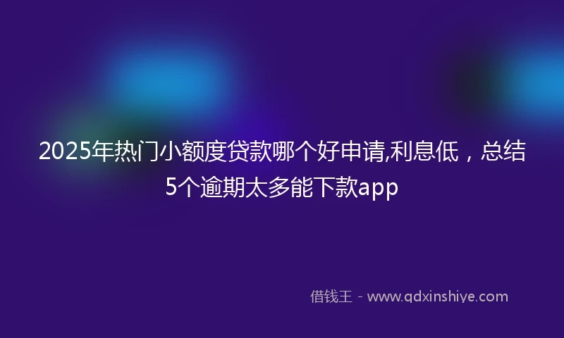 2025年热门小额度贷款哪个好申请,利息低，总结5个逾期太多能下款app