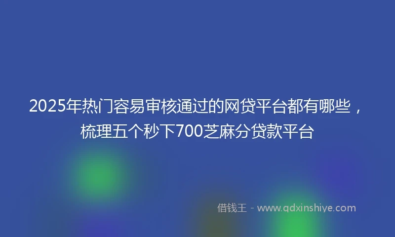 2025年热门容易审核通过的网贷平台都有哪些，梳理五个秒下700芝麻分贷款平台