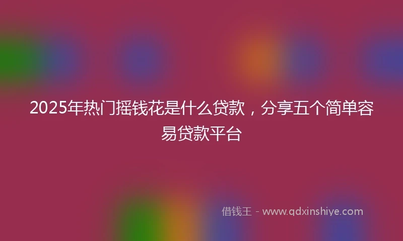 2025年热门摇钱花是什么贷款，分享五个简单容易贷款平台
