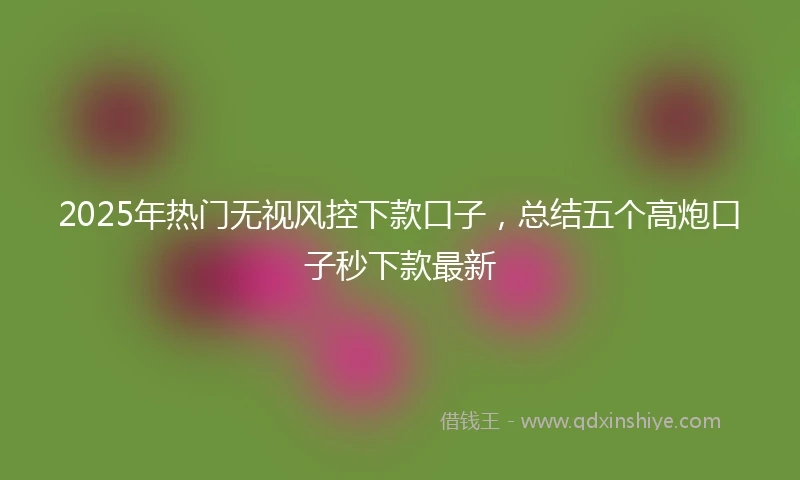 2025年热门无视风控下款口子，总结五个高炮口子秒下款最新