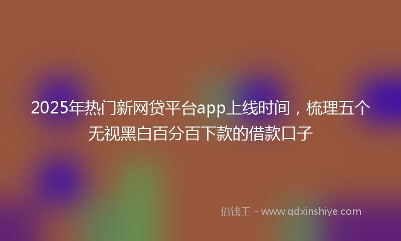 2025年热门新网贷平台app上线时间，梳理五个无视黑白百分百下款的借款口子