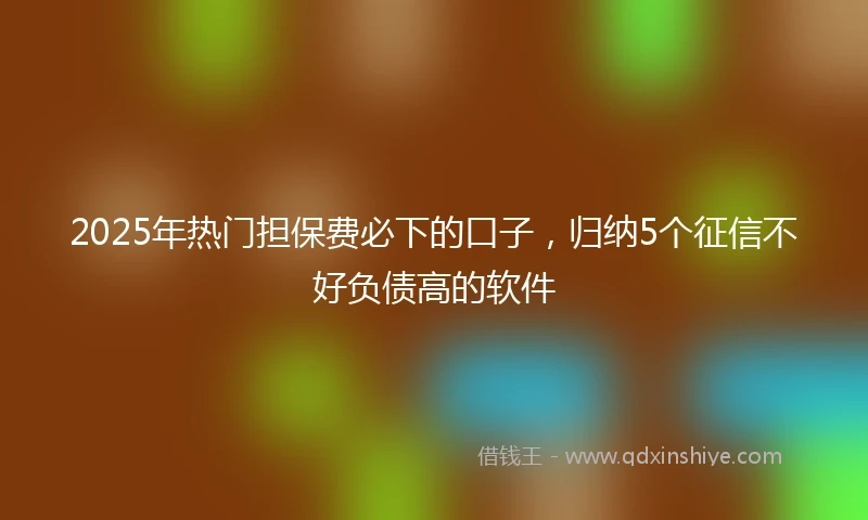 2025年热门担保费必下的口子，归纳5个征信不好负债高的软件