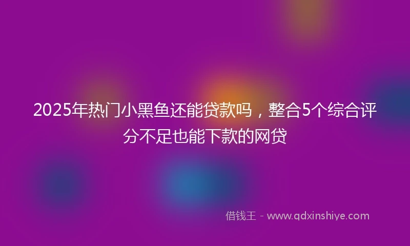 2025年热门小黑鱼还能贷款吗，整合5个综合评分不足也能下款的网贷