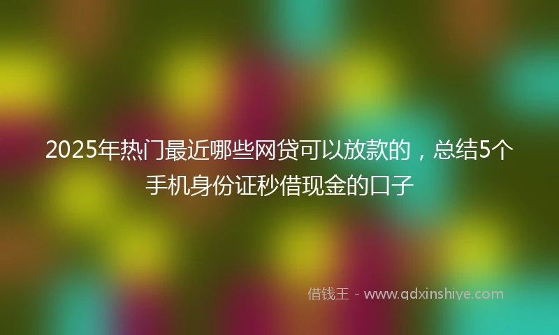 2025年热门最近哪些网贷可以放款的，总结5个手机身份证秒借现金的口子