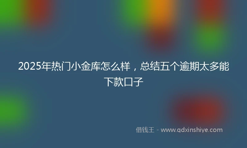 2025年热门小金库怎么样,总结五个逾期太多能下款口子