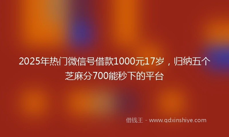 2025年热门微信号借款1000元17岁，归纳五个芝麻分700能秒下的平台