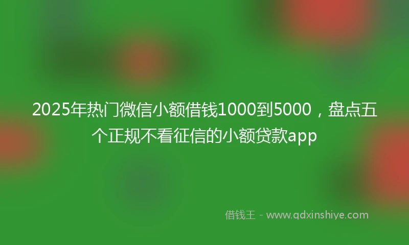 2025年热门微信小额借钱1000到5000，盘点五个正规不看征信的小额贷款app