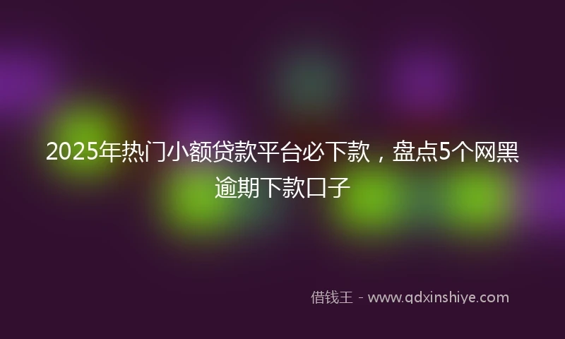 2025年热门小额贷款平台必下款，盘点5个网黑逾期下款口子