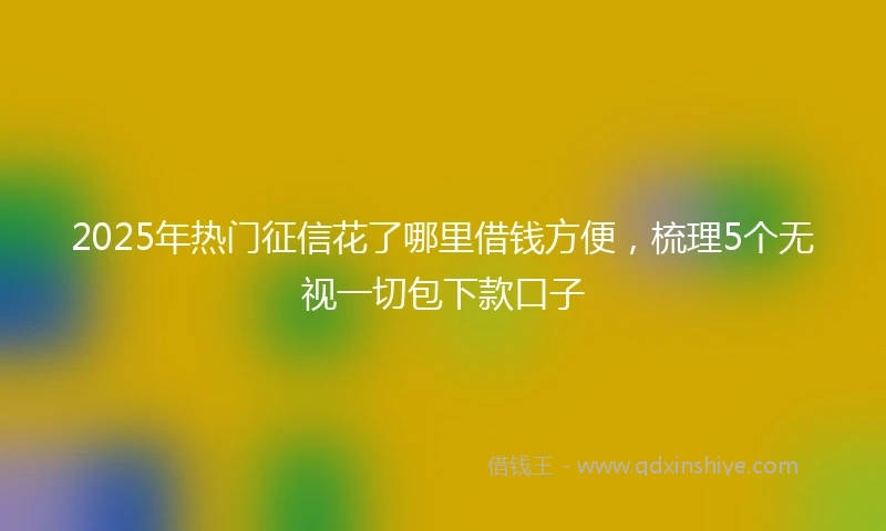 2025年热门征信花了哪里借钱方便，梳理5个无视一切包下款口子
