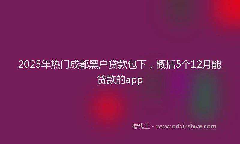 2025年热门成都黑户贷款包下，概括5个12月能贷款的app