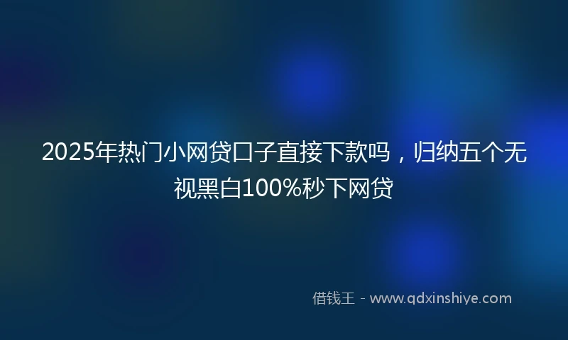 2025年热门小网贷口子直接下款吗，归纳五个无视黑白100%秒下网贷