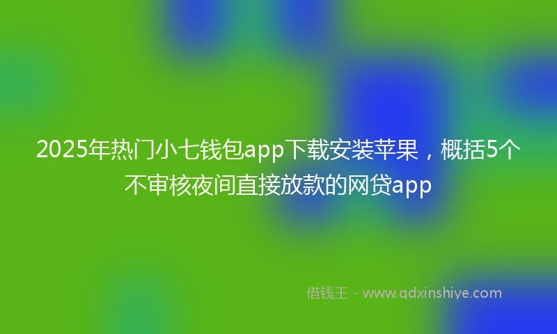 2025年热门小七钱包app下载安装苹果，概括5个不审核夜间直接放款的网贷app
