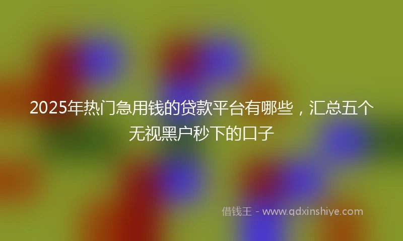 2025年热门急用钱的贷款平台有哪些，汇总五个无视黑户秒下的口子