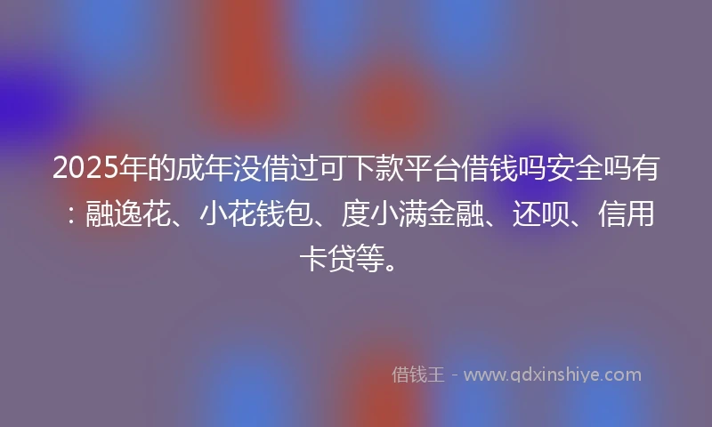 2025年的成年没借过可下款平台借钱吗安全吗有：融逸花、小花钱包、度小满金融、还呗、信用卡贷等。