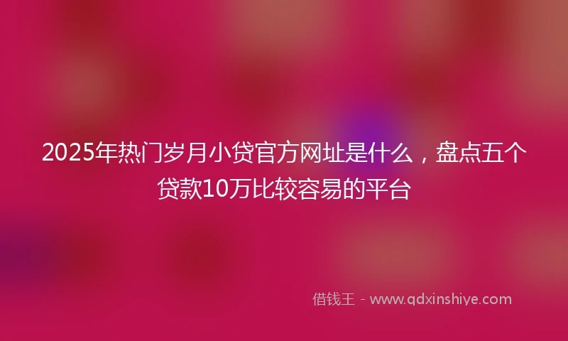2025年热门岁月小贷官方网址是什么，盘点五个贷款10万比较容易的平台