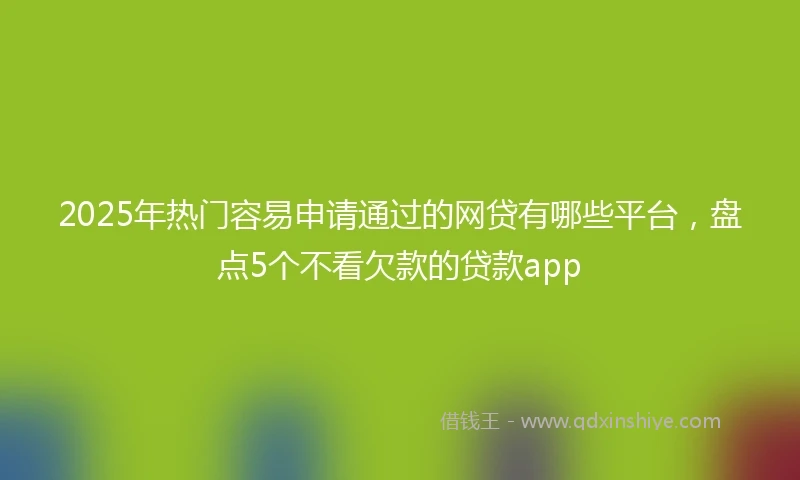 2025年热门容易申请通过的网贷有哪些平台，盘点5个不看欠款的贷款app
