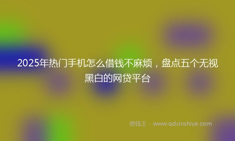 2025年热门手机怎么借钱不麻烦，盘点五个无视黑白的网贷平台