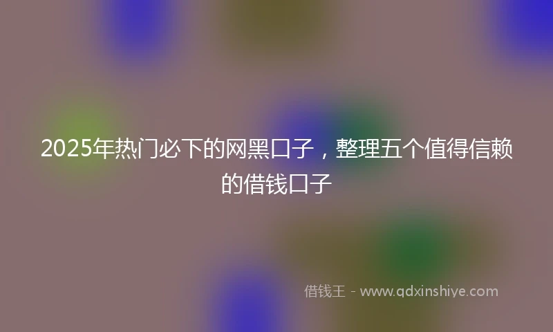 2025年热门必下的网黑口子，整理五个值得信赖的借钱口子