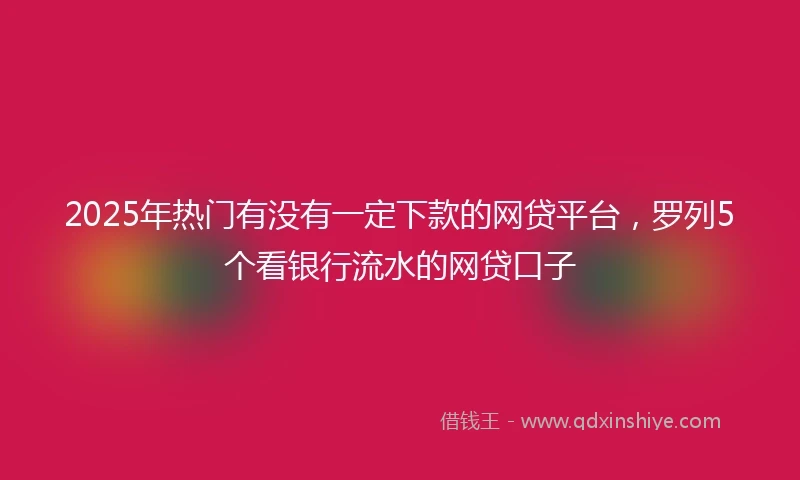 2025年热门有没有一定下款的网贷平台，罗列5个看银行流水的网贷口子
