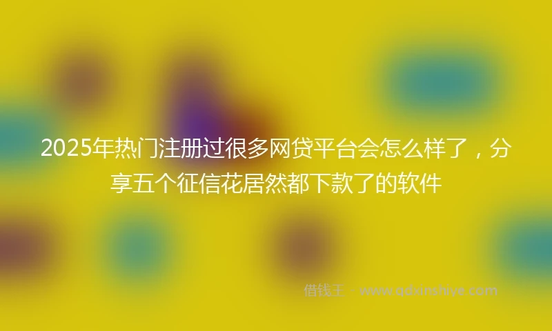2025年热门注册过很多网贷平台会怎么样了，分享五个征信花居然都下款了的软件