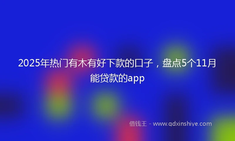 2025年热门有木有好下款的口子，盘点5个11月能贷款的app