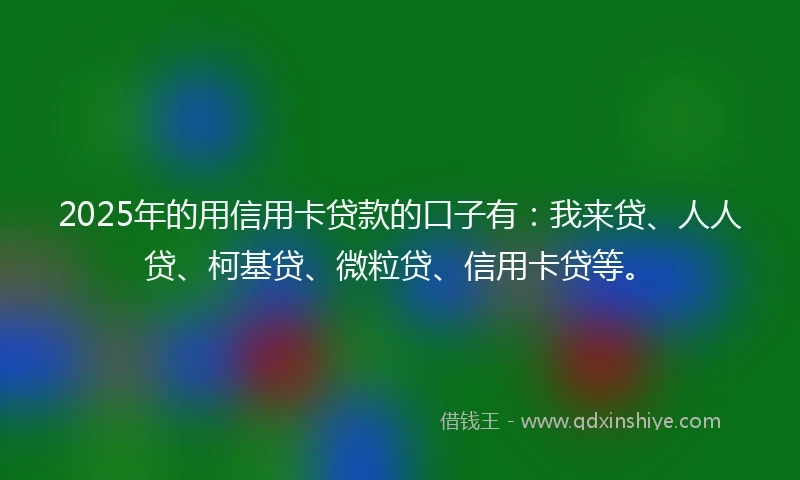 2025年的用信用卡贷款的口子有：我来贷、人人贷、柯基贷、微粒贷、信用卡贷等。
