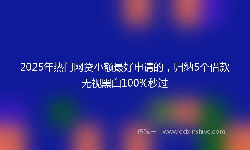 2025年热门网贷小额最好申请的，归纳5个借款无视黑白100%秒过