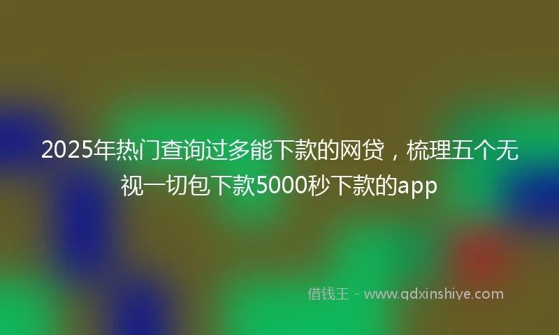 2025年热门查询过多能下款的网贷，梳理五个无视一切包下款5000秒下款的app