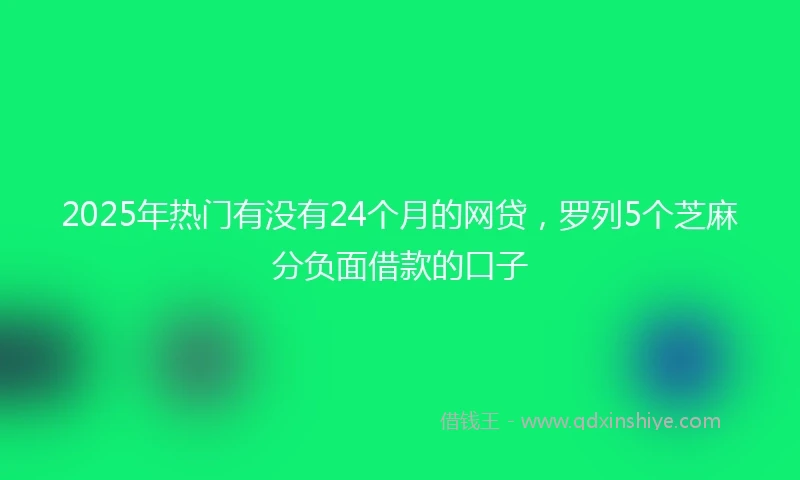 2025年热门有没有24个月的网贷，罗列5个芝麻分负面借款的口子